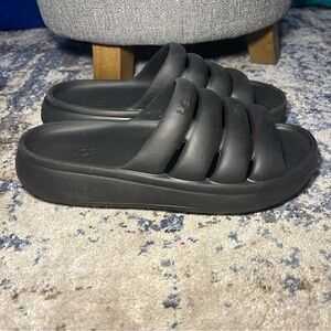 Ugg Sport Yeah Black Rubber Slip-On Sandals Size 10